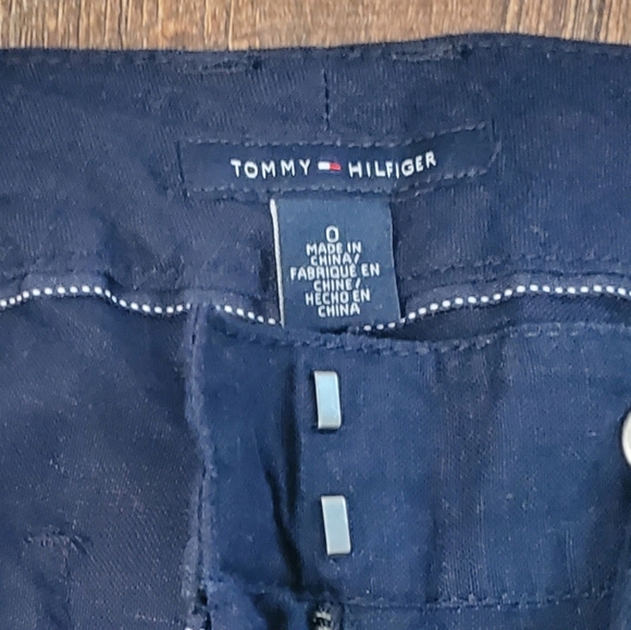 Tommy Hilfiger Avery Pants Navy Blue Linen Preppy Classic Beach Vacation 0 New - Picture 6 of 10
